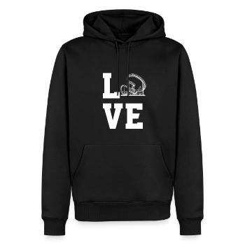 Montagnes russes d’amour - Sweat à capuche Premium bio Homme - noir - Devant - Nico (187cm)