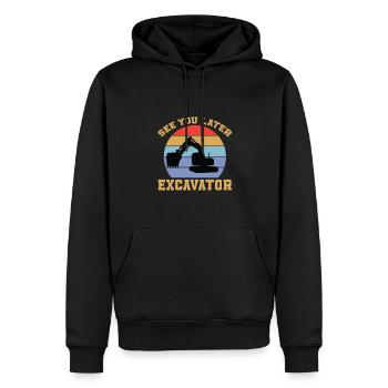 A plus tard Pelle - Sweat à capuche Premium bio Homme - noir - Devant - Nico (187cm)