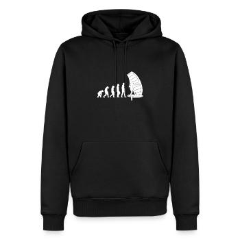 Wing Foiling Evolution - Männer Premium Bio Hoodie - Schwarz - Vorne - Nico (187cm)