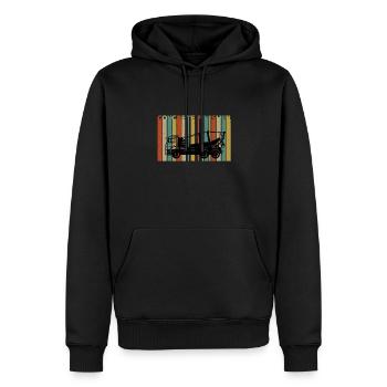 Camions bétonnières - Sweat à capuche Premium bio Homme - noir - Devant - Nico (187cm)