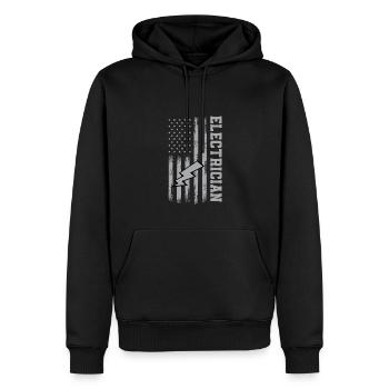 Amerikanischer Elektriker - Männer Premium Bio Hoodie - Schwarz - Vorne - Nico (187cm)