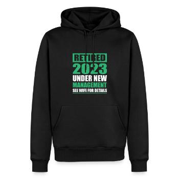 Lustiger Ruhestand 2023 - Männer Premium Bio Hoodie - Schwarz - Vorne - Nico (187cm)