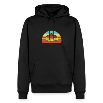 Falafel rétro - Sweat à capuche Premium bio Homme - noir - Devant - Nico (187cm)