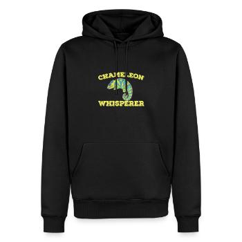 Caméléon Whisperer - Sweat à capuche Premium bio Homme - noir - Devant - Nico (187cm)