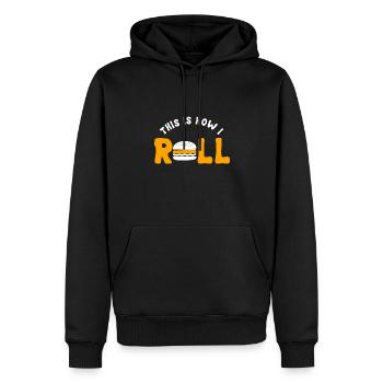 Conception de hamburger amusant - Sweat à capuche Premium bio Homme - noir - Devant - Nico (187cm)