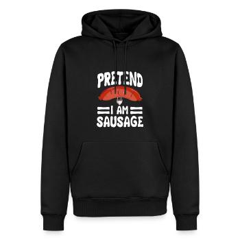 Faites semblant d’être une saucisse - Sweat à capuche Premium bio Homme - noir - Devant - Nico (187cm)