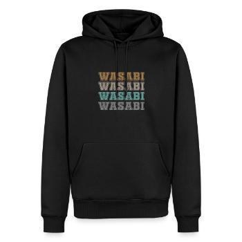 Lettrage Wasabi - Sweat à capuche Premium bio Homme - noir - Devant - Nico (187cm)