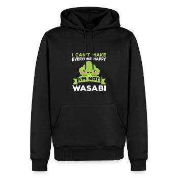 Drôle de conception d’amoureux du wasabi - Sweat à capuche Premium bio Homme - noir - Devant - Nico (187cm)