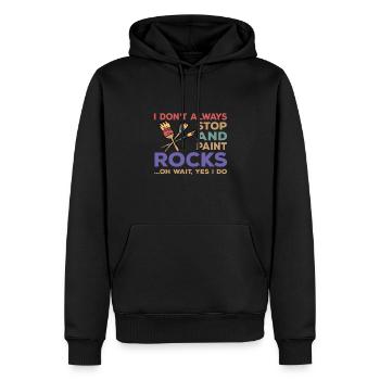 Art rupestre - Sweat à capuche Premium bio Homme - noir - Devant - Nico (187cm)