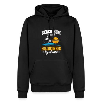Collecteur de beachcombing - Sweat à capuche Premium bio Homme - noir - Devant - Nico (187cm)