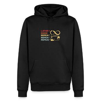Funny soap maker design - Men’s Premium Organic Hoodie - black - Front - Nico (187cm)