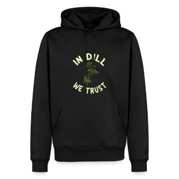 In Dill Vertrauen Wir - Männer Premium Bio Hoodie - Schwarz - Vorne - Nico (187cm)