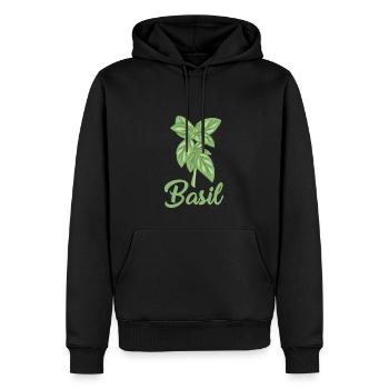 Basil - Men’s Premium Organic Hoodie - black - Front - Nico (187cm)