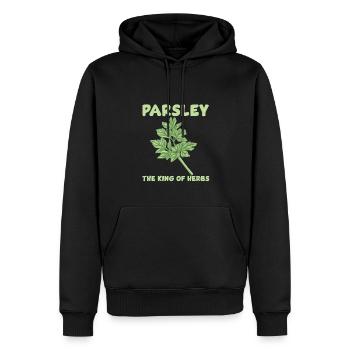 Petersilie König Der Kräuter - Männer Premium Bio Hoodie - Schwarz - Vorne - Nico (187cm)
