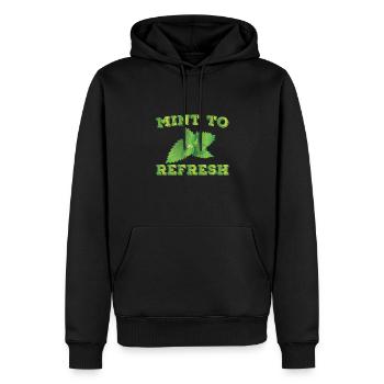 Mint to refresh - Men’s Premium Organic Hoodie - black - Front - Nico (187cm)