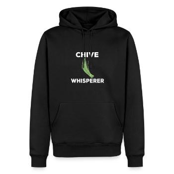 Chuchoteur de ciboulette - Sweat à capuche Premium bio Homme - noir - Devant - Nico (187cm)