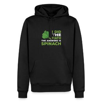 Lustiger Spinat Spruch - Männer Premium Bio Hoodie - Schwarz - Vorne - Nico (187cm)