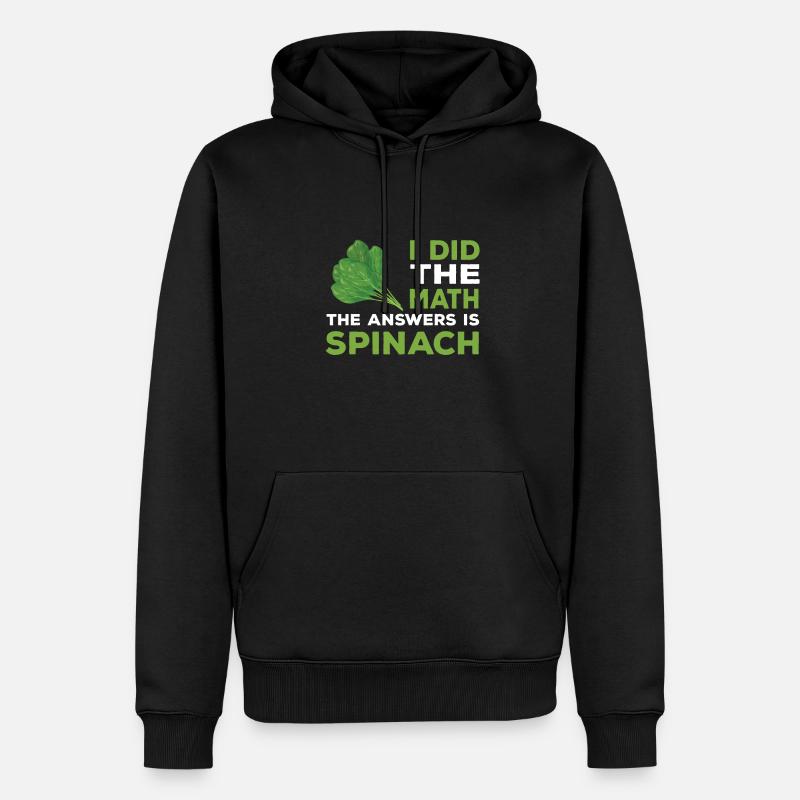 Lustiger Spinat Spruch - Männer Premium Bio Hoodie - Schwarz