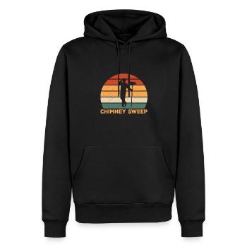 Retro Schornsteinfeger Design - Männer Premium Bio Hoodie - Schwarz - Vorne - Nico (187cm)