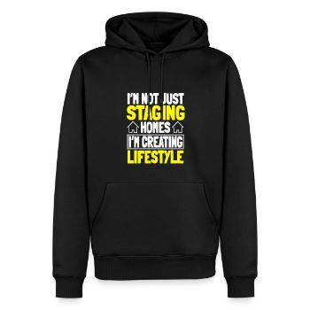 Perfektes Home Staging Design - Männer Premium Bio Hoodie - Schwarz - Vorne - Nico (187cm)