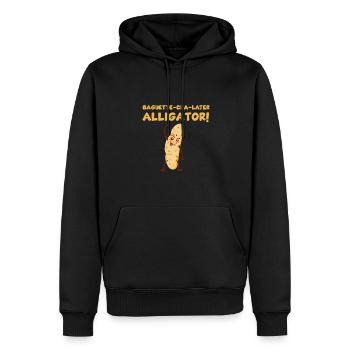 Jeu de mots de baguette amusant - Sweat à capuche Premium bio Homme - noir - Devant - Nico (187cm)