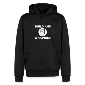 Chuchoteur au levain - Sweat à capuche Premium bio Homme - noir - Devant - Nico (187cm)