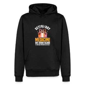 Funny Veterinary T-shirt - Men’s Premium Organic Hoodie - black - Front - Nico (187cm)
