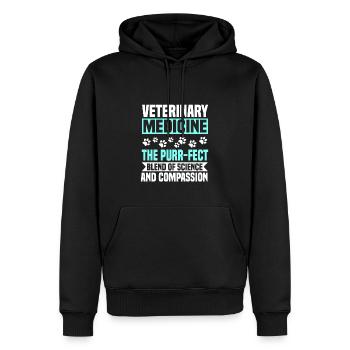 Tiermedizin - Männer Premium Bio Hoodie - Schwarz - Vorne - Nico (187cm)