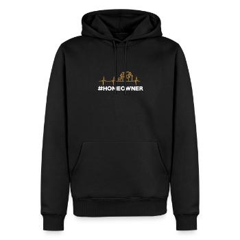 Homeowner heartbeat - Men’s Premium Organic Hoodie - black - Front - Nico (187cm)