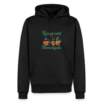 Drôle de réceptionniste Saint-Patrick - Sweat à capuche Premium bio Homme - noir - Devant - Nico (187cm)