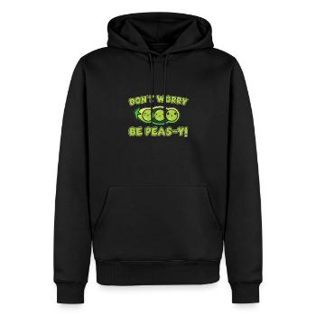 Drôle de jeu de mots en gousses de pois - Sweat à capuche Premium bio Homme - noir - Devant - Nico (187cm)
