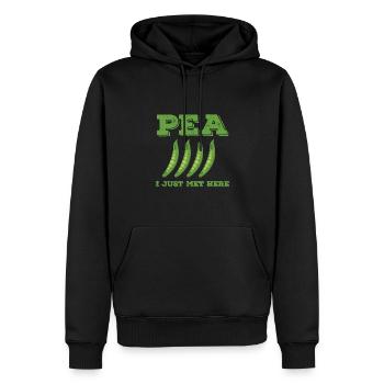 Cadeau drôle d’amoureux des pois - Sweat à capuche Premium bio Homme - noir - Devant - Nico (187cm)