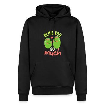 Olive Sie So Viel Paar Shirt - Männer Premium Bio Hoodie - Schwarz - Vorne - Nico (187cm)