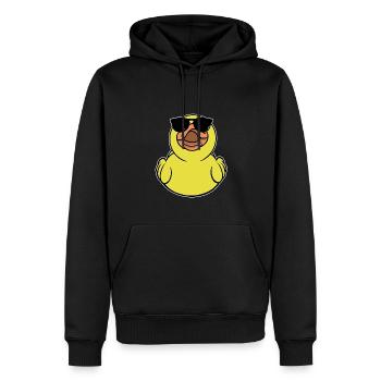 Gummi Ente Mit Sonnenbrille - Männer Premium Bio Hoodie - Schwarz - Vorne - Nico (187cm)