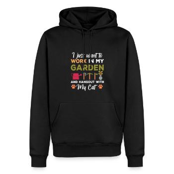 Garden and Cat Gift - Men’s Premium Organic Hoodie - black - Front - Nico (187cm)