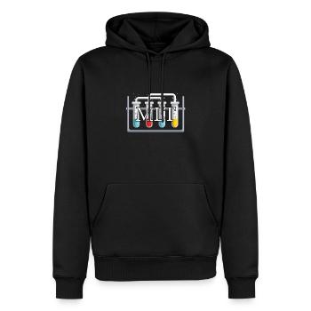 Technicien de laboratoire médical MLT - Sweat à capuche Premium bio Homme - noir - Devant - Nico (187cm)