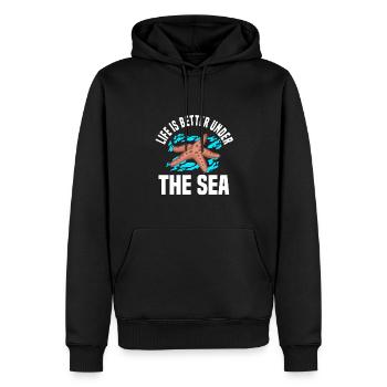 Seestern Shirt - Männer Premium Bio Hoodie - Schwarz - Vorne - Nico (187cm)