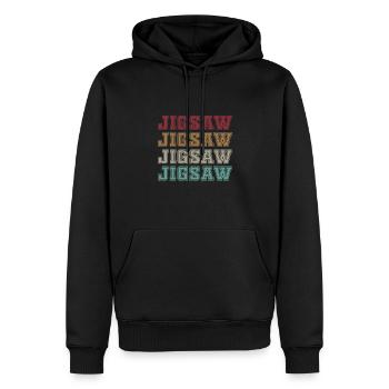 Jigsaw - Men’s Premium Organic Hoodie - black - Front - Nico (187cm)