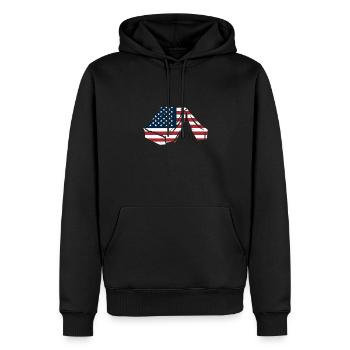 Zelt Mit USA Fahne - Männer Premium Bio Hoodie - Schwarz - Vorne - Nico (187cm)