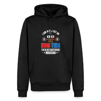 Drôles de vêtements Hlk-tech - Sweat à capuche Premium bio Homme - noir - Devant - Nico (187cm)