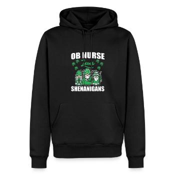 Retro Fährschiff Bekleidung Containerschiff - Männer Premium Bio Hoodie - Schwarz - Vorne - Nico (187cm)