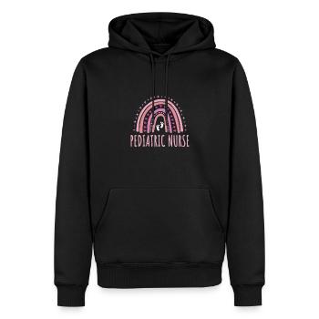 Pediatric nurse Regenbogen - Men’s Premium Organic Hoodie - black - Front - Nico (187cm)