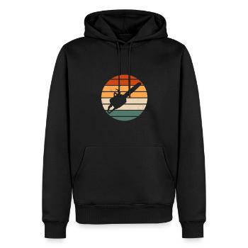 Tronçonneuse rétro - Sweat à capuche Premium bio Homme - noir - Devant - Nico (187cm)