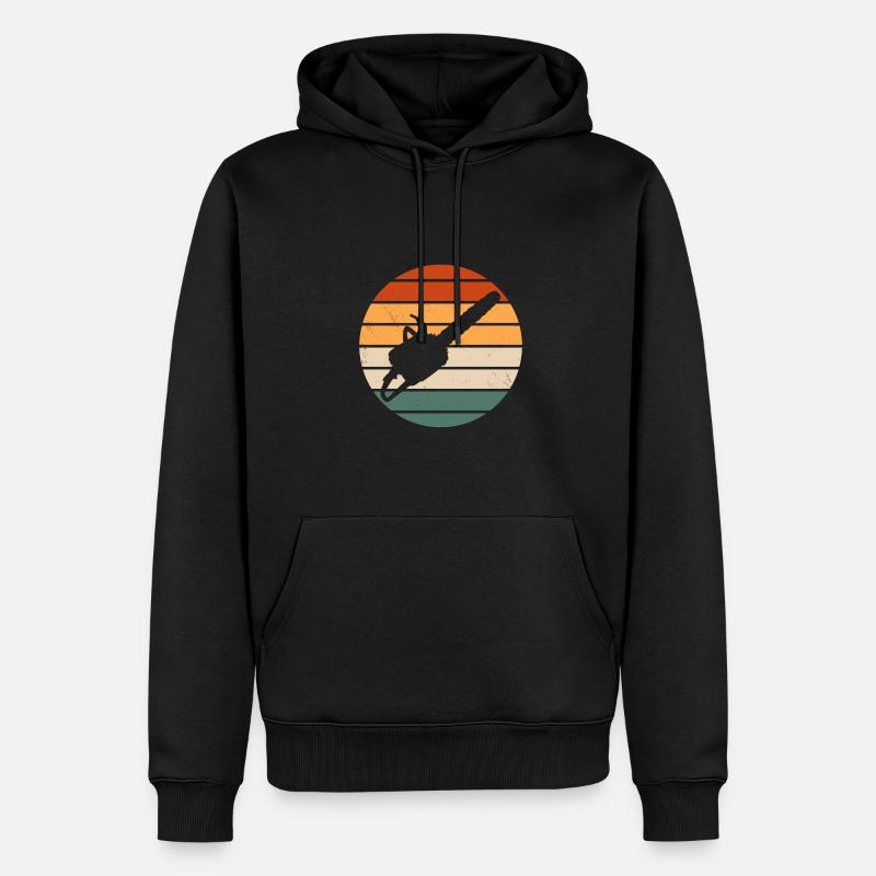 Tronçonneuse rétro - Sweat à capuche Premium bio Homme - noir