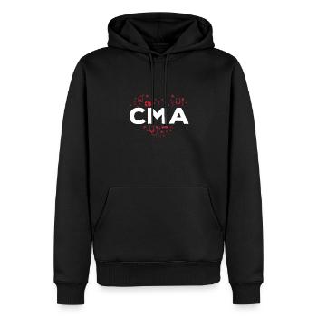 Conception d’assistant médical CMA - Sweat à capuche Premium bio Homme - noir - Devant - Nico (187cm)