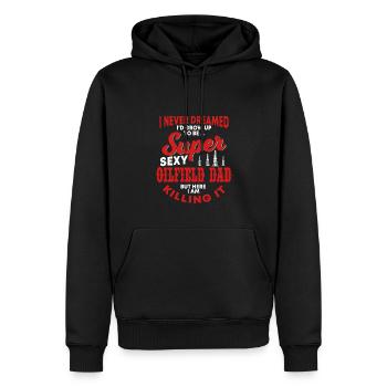 Oilfield Dad - Men’s Premium Organic Hoodie - black - Front - Nico (187cm)