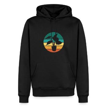 Retro Zimmerpflanze - Männer Premium Bio Hoodie - Schwarz - Vorne - Nico (187cm)