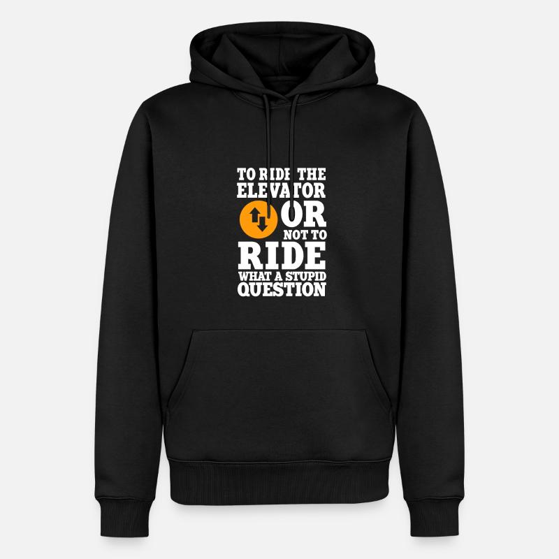 Humour drôle d’ascenseur - Sweat à capuche Premium bio Homme - noir