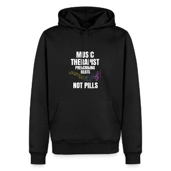 Les musicothérapeutes disent - Sweat à capuche Premium bio Homme - noir - Devant - Nico (187cm)