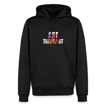 Kunsttherapeut - Männer Premium Bio Hoodie - Schwarz - Vorne - Nico (187cm)